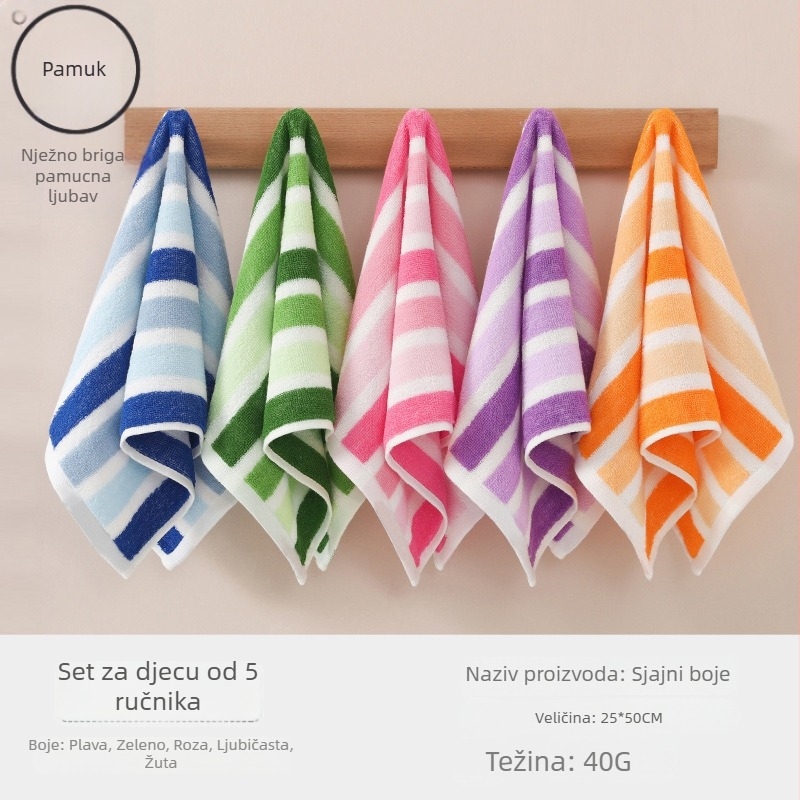 Dječji ručnik od pamuka za lice, upija i mekan (materijal: pamuk; pređa: 100d; tkanina: Plain weave; težina: ispod 50 g; kategorija: ručnik/ručnik za lice)