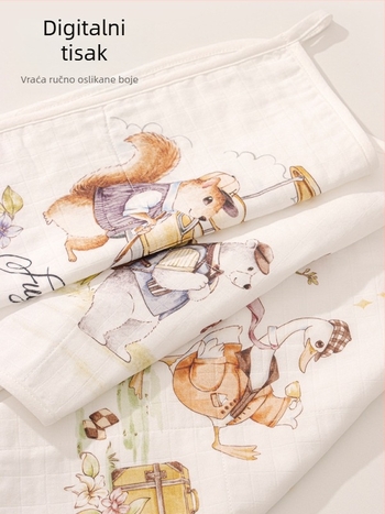 Kvadratni ručnik za bebe za lice i kupanje - Meijia bell, 70% viskoza, 30% pamuk, upija vodu, unisex, pogodan za novorođenčad i djecu do 6 godina