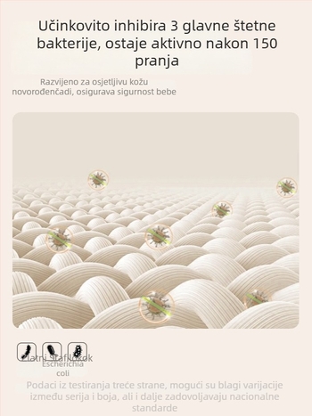 Kvadratni ručnik za bebe za lice i kupanje - Meijia bell, 70% viskoza, 30% pamuk, upija vodu, unisex, pogodan za novorođenčad i djecu do 6 godina