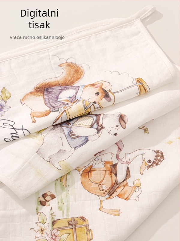 Kvadratni ručnik za bebe za lice i kupanje - Meijia bell, 70% viskoza, 30% pamuk, upija vodu, unisex, pogodan za novorođenčad i djecu do 6 godina