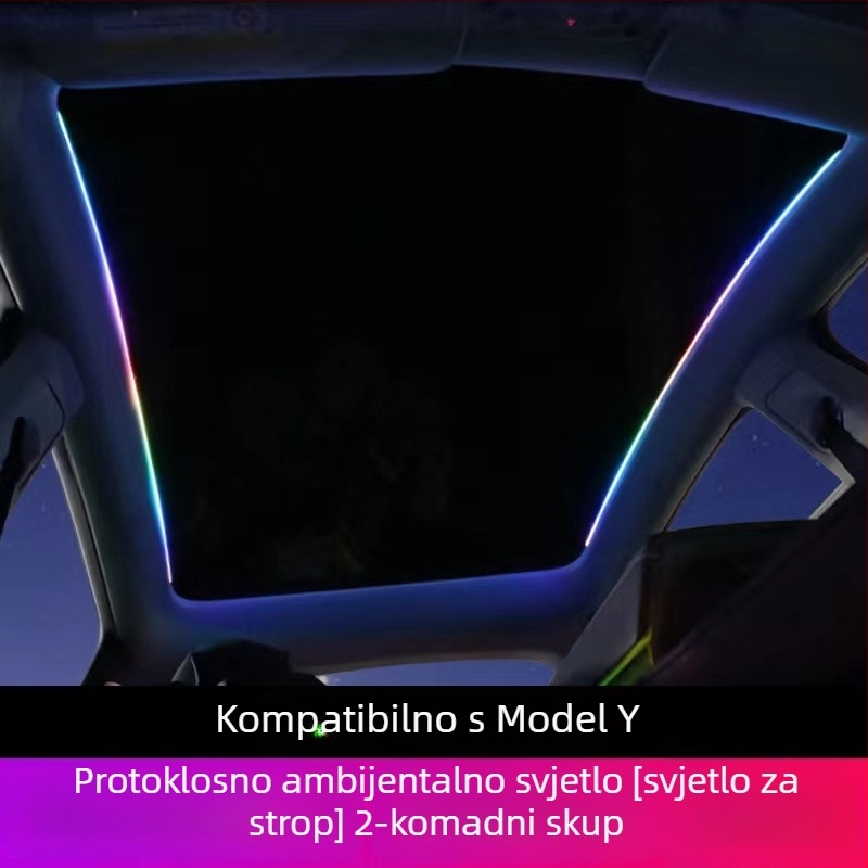 Tesla ambijentalno svjetlo za ploču – akril, USB napajanje 5V, ugrađena instalacija, osvjetljenje instrument ploče, kompatibilno s Model 3 i Model Y