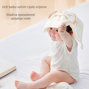 Bejbi kvadratni ručnik od bambusovih vlakana, karikatura uzorak, vrlo upijajući za bebe i djecu 0–6 godina