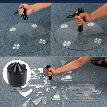 Punjiva baterijska svjetiljka visoke jačine s dugim dometom, laserski izvor svjetla, 30W, aluminijska legura, napajanje baterijom, višenamjenska za samozaštitu