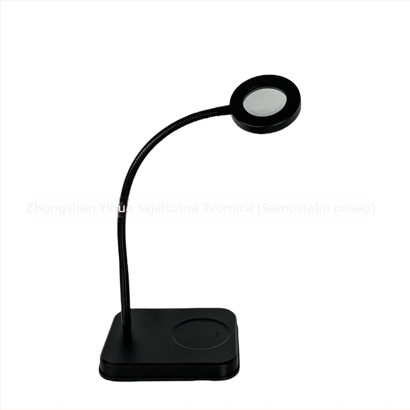 Stolna lampa sa povećalom za popravke, USB napajanje, metalno sjenilo, osnovno osvjetljenje, CE potvrda, napon ≤36V