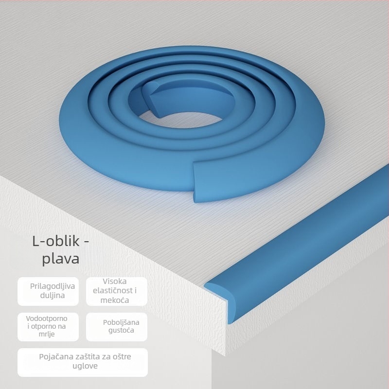 Zaštita kuta stola za djecu — bez ljepila, sigurna za bebe, mekani rub stola i zidova