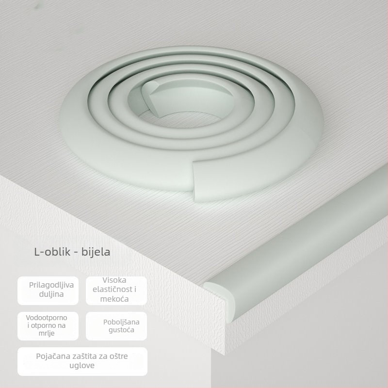 Zaštita kuta stola za djecu — bez ljepila, sigurna za bebe, mekani rub stola i zidova