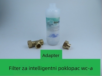Filter za vodu za WC s prednjim priključkom i trostranim adapterom, materijal: plastika i bakar, stil: moderni minimalistički