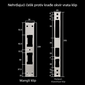Korpus brave za okvir vrata, sigurnosna vrata, materijal: željezo i nehrđajući čelik, 0,1 kg, moderan minimalistički stil