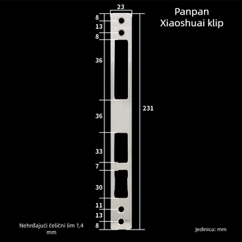 Korpus brave za okvir vrata, sigurnosna vrata, materijal: željezo i nehrđajući čelik, 0,1 kg, moderan minimalistički stil