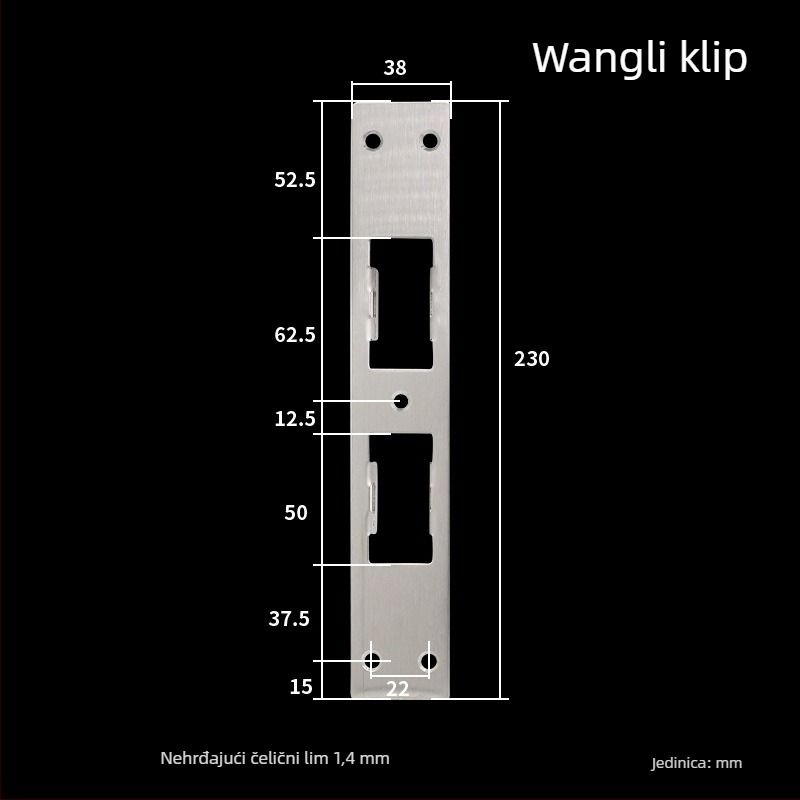 Korpus brave za okvir vrata, sigurnosna vrata, materijal: željezo i nehrđajući čelik, 0,1 kg, moderan minimalistički stil