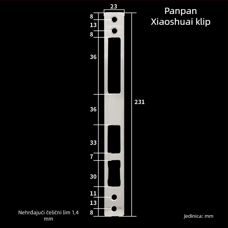 Korpus brave za okvir vrata, sigurnosna vrata, materijal: željezo i nehrđajući čelik, 0,1 kg, moderan minimalistički stil