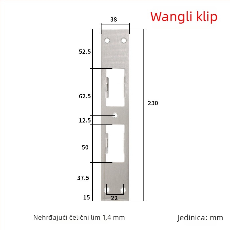 Korpus brave za okvir vrata, sigurnosna vrata, materijal: željezo i nehrđajući čelik, 0,1 kg, moderan minimalistički stil