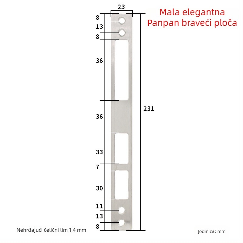 Korpus brave za okvir vrata, sigurnosna vrata, materijal: željezo i nehrđajući čelik, 0,1 kg, moderan minimalistički stil