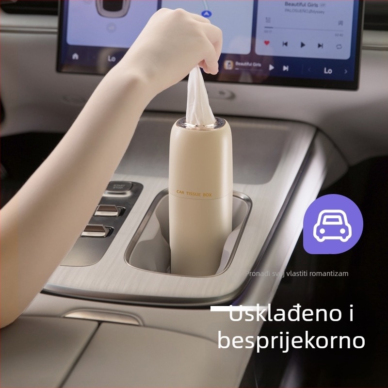Kutija za maramice za automobil – ABS, izvlačive maramice, višenamjenski, moderni minimalistički stil