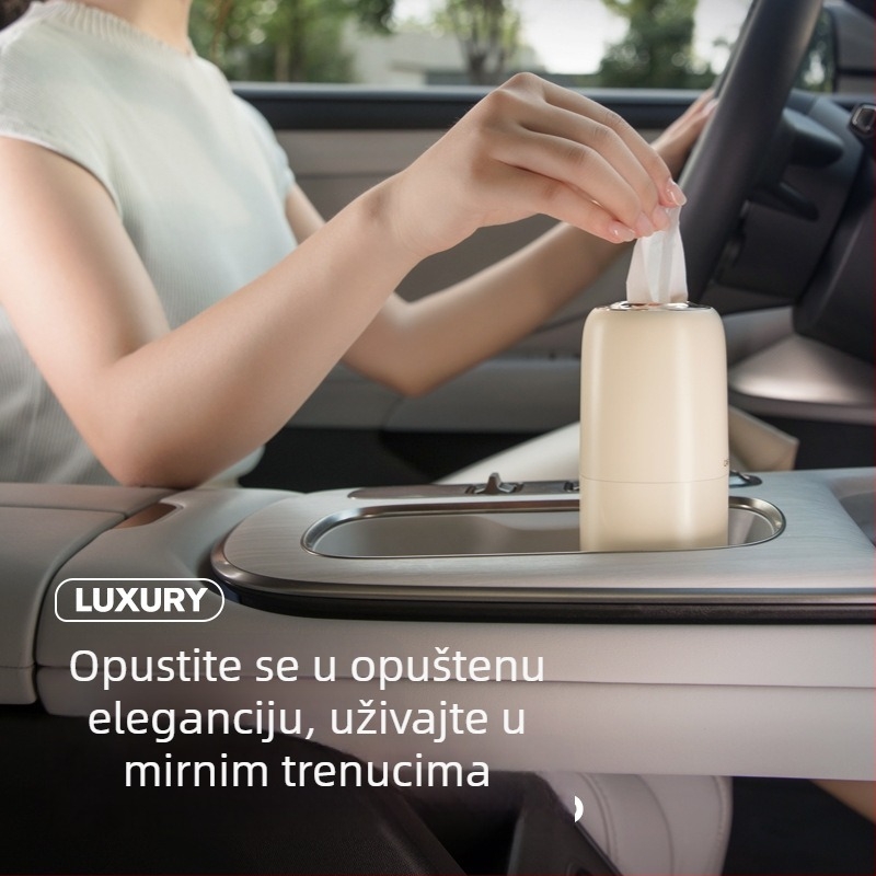 Kutija za maramice za automobil – ABS, izvlačive maramice, višenamjenski, moderni minimalistički stil