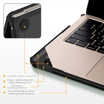 Zaštitni kućište za MacBook Air 13.6 (A2681/A3113/A3240) – TPU+PC, injekcijsko oblikovanje, otporno na padove, ogrebotine i otiske prstiju