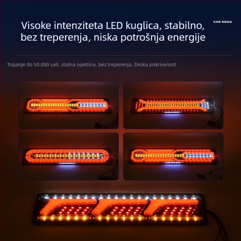 LED stražnje svjetlo Steyr light guide tail light za auto, kombi i kamion | LED izvor svjetla; Plastično kućište; Za auto, kombi i kamione; Životni vijek 50000h