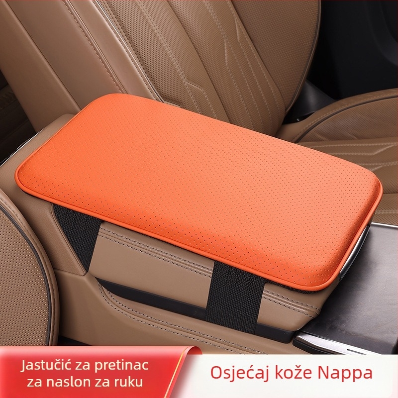 Auto naslonjač srednji spremnik jastuk – koža, univerzalna primjena, prilagodljiv