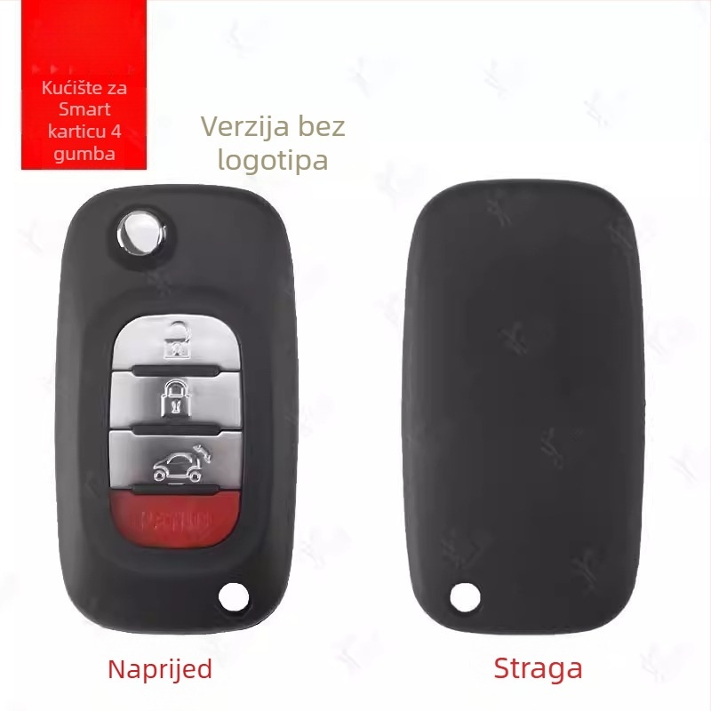 Kućište ključa Mercedes Smart za sklopivi daljinski, 3-4 tipke, plastika, model SS, s šarkom