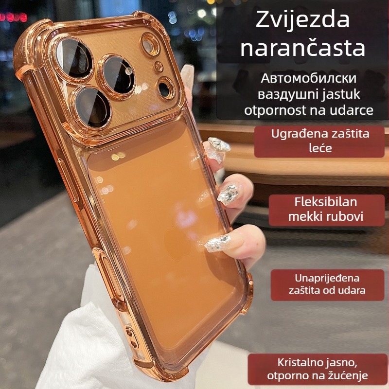 Prozirni silikonski futrola za iPhone s zaščitom od pada in elektroplatom, kompatibilna s iPhone 12–14 serijom