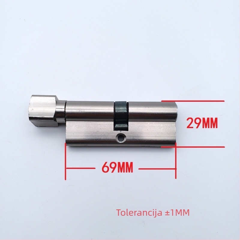 Aluminijski cilindar za zaključavanje s držačem za unutarnja vrata – aluminij, težina oko 90 g, moderan stil