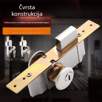 BF-A121 Brava za vrata od aluminijske legure, Materijal: legura cinka/aluminij, Namijenjeno aluminijskim vratima, Površinska obrada: elektroplatiranje