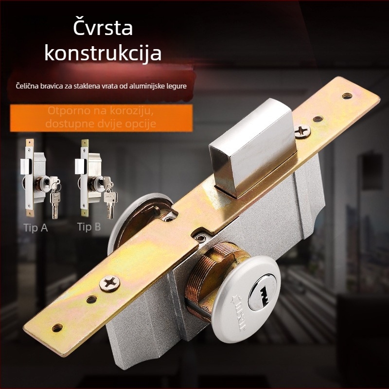 BF-A121 Brava za vrata od aluminijske legure, Materijal: legura cinka/aluminij, Namijenjeno aluminijskim vratima, Površinska obrada: elektroplatiranje