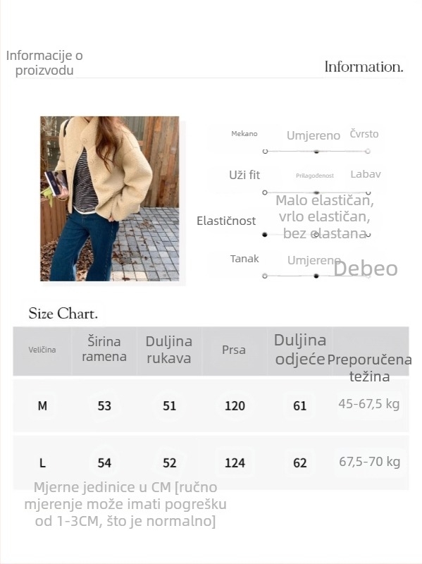 Ženski kaput od poliestera, jednobojni uzorak, srednja debljina, rever ovratnik, dugi rukavi, normalna duljina