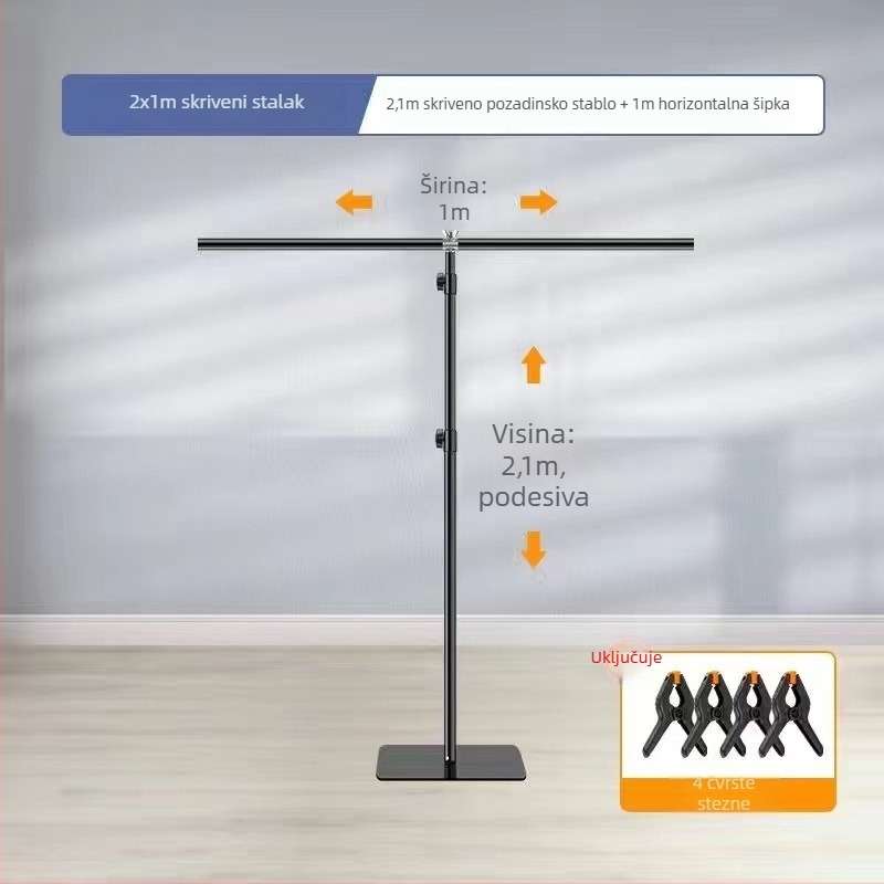 Stalak za pozadinu, metalna konstrukcija, model Flat frame, Autonomy, pogodan za fotografiranje odjeće