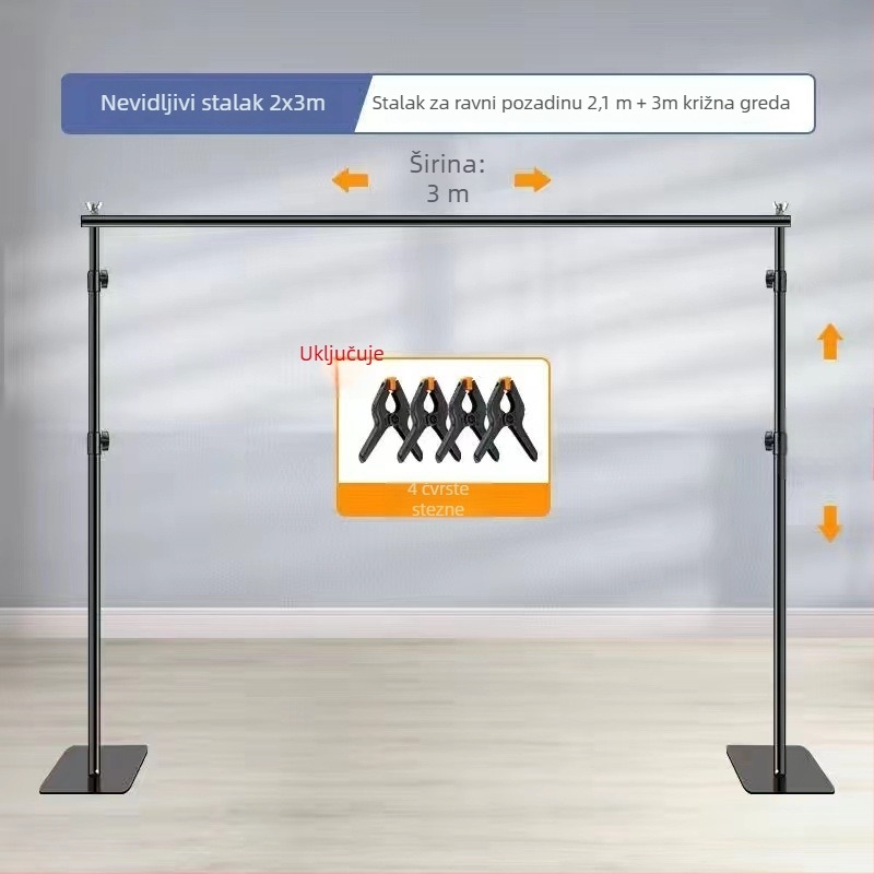 Stalak za pozadinu, metalna konstrukcija, model Flat frame, Autonomy, pogodan za fotografiranje odjeće