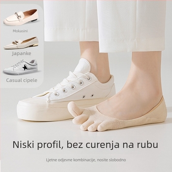 Ženske čarape s pet prstiju, pamuk 70–80%, brzo sušenje, prozračne, antibakterijske, razdvojeni prsti