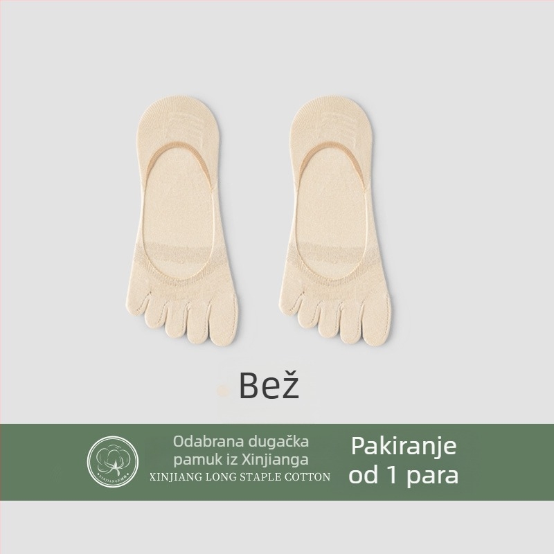 Ženske čarape s pet prstiju, pamuk 70–80%, brzo sušenje, prozračne, antibakterijske, razdvojeni prsti
