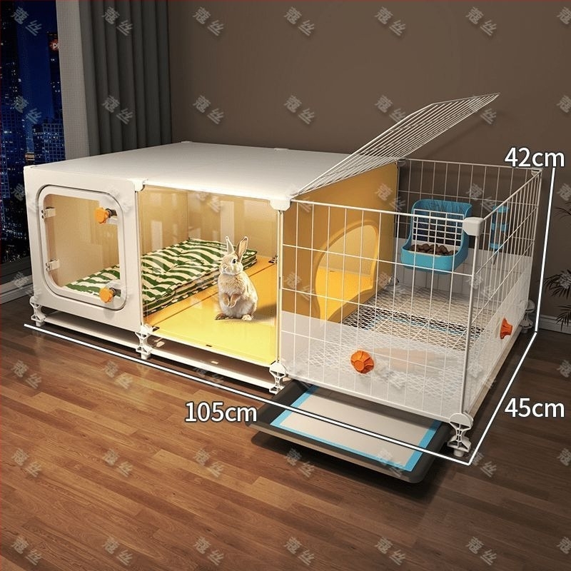 Kavez za zečeve s integriranom toaletom za urin, veliki unutarnji dom za kućne ljubimce (zec, morska svinja i hrčak) — plast, dom za kućne ljubimce, izravna prilagodba tvornice za međunarodnu trgovinu, ekskluzivni izvor preko granice