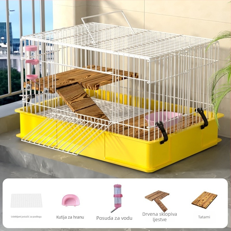 Drvena kućica za zeca za unutarnju upotrebu, luksuzan dizajn, gnijezdo-stil, anti-mokrenja