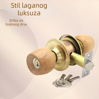 Bukva kuglasta brava za vrata, unutarnje vrata, univerzalna, model: Beech ball lock, materijal: prvo kvalitetno bukovo drvo, sredina udaljenosti 60/70, stil: novi kineski stil