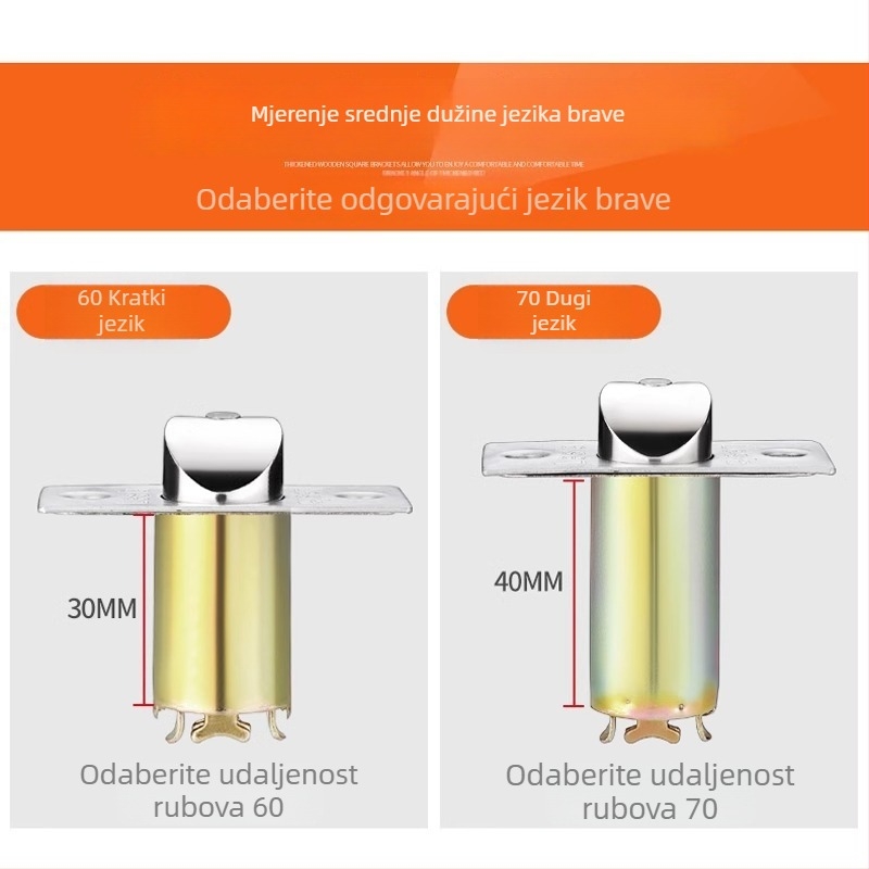 Aksesoar Ball Lock Tongue za unutarnja drvena vrata – Model XQZ-QXSSS-010, Materijal: Drugo, Stil: Moderno minimalistički