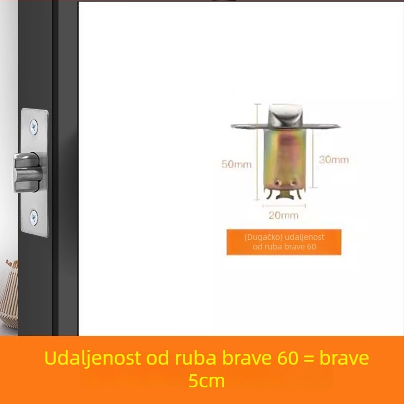 Aksesoar Ball Lock Tongue za unutarnja drvena vrata – Model XQZ-QXSSS-010, Materijal: Drugo, Stil: Moderno minimalistički