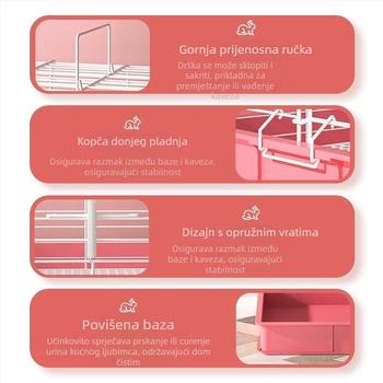 Luksuzni unutarnji kavez za zečeve, ekstra veliki, zaštita od prskanja urina, posebno dizajniran za zečeve.