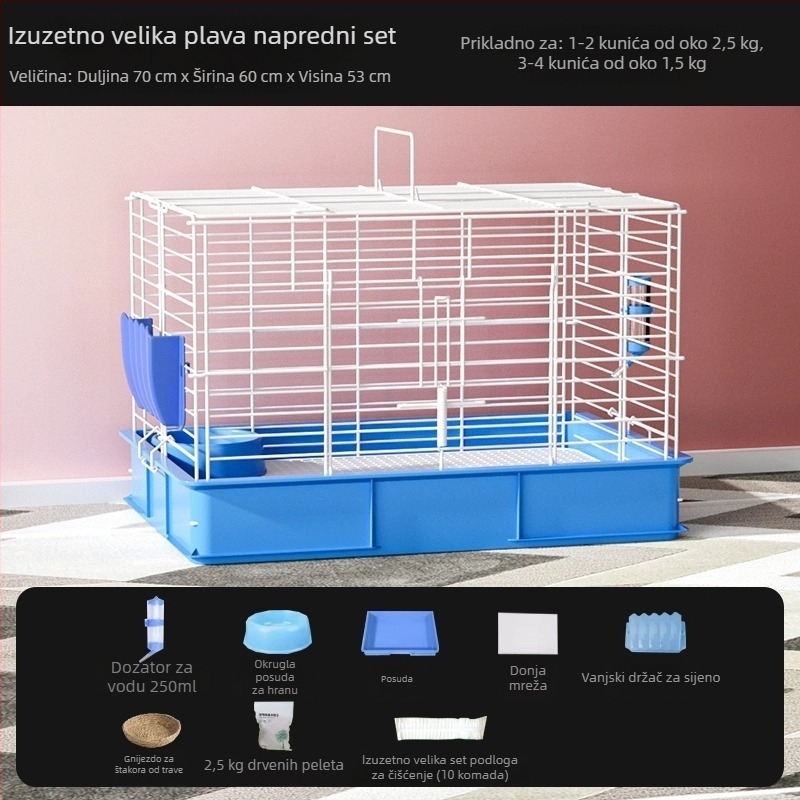 Luksuzni unutarnji kavez za zečeve, ekstra veliki, zaštita od prskanja urina, posebno dizajniran za zečeve.