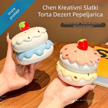 Keramički pepeljar s poklopcem, ručno rezbaren, za dnevni boravak — HL1023460927