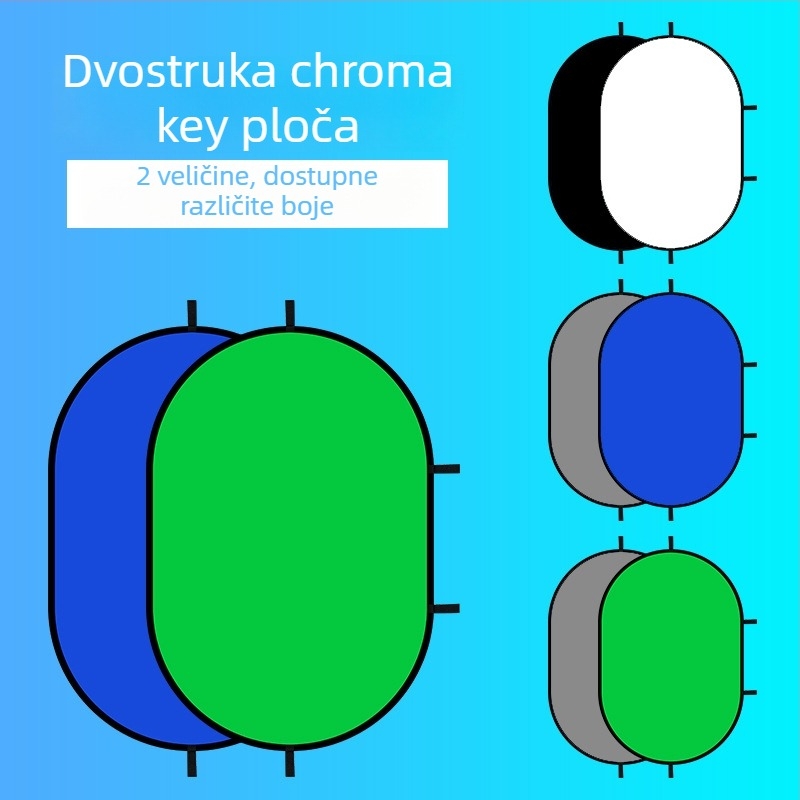 Dvostrani pozadinski panel za fotografiju, poliester, 1 kg, uključuje dva panela i torbu za nošenje