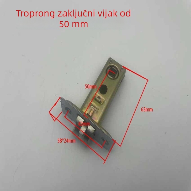 Brava za staklena vrata s jednim jezičkom, zasun, za kupaonicu/ kuhinju/ WC, moderan minimalistički stil