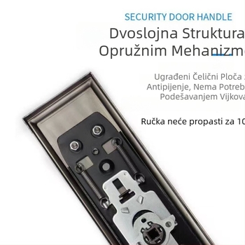Nehrđajući čelični kvaka za vrata s mehanizmom zaključivanja, model SLH08, stil laganog luksuza
