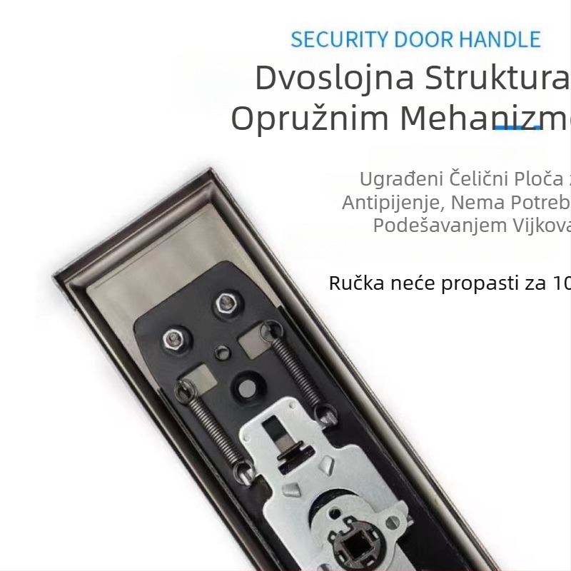 Nehrđajući čelični kvaka za vrata s mehanizmom zaključivanja, model SLH08, stil laganog luksuza