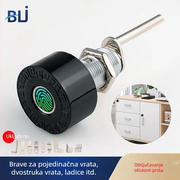 Brava za ladicu s otiskom prsta BLJ (Model 618809, Materijal: ABS + cinkova legura, Opseg primjene: ormarići s jednom ili dvije vrata i ladice, Stil: moderni minimalistički)