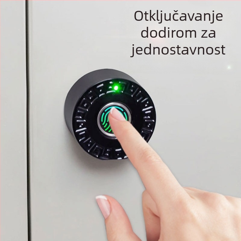 Brava za ladicu s otiskom prsta BLJ (Model 618809, Materijal: ABS + cinkova legura, Opseg primjene: ormarići s jednom ili dvije vrata i ladice, Stil: moderni minimalistički)