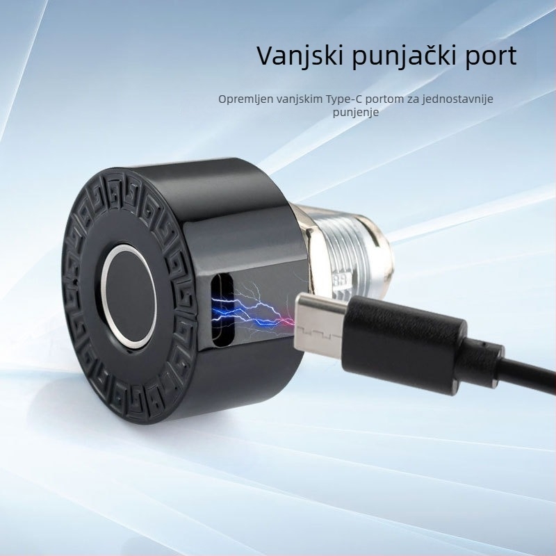 Brava za ladicu s otiskom prsta BLJ (Model 618809, Materijal: ABS + cinkova legura, Opseg primjene: ormarići s jednom ili dvije vrata i ladice, Stil: moderni minimalistički)