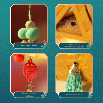 DIY trokutasti lanterna komplet s karikaturom kineskog klasičnog stila i zvučno-apsorbirajućim panelima; proizvodnja strojna i ručna