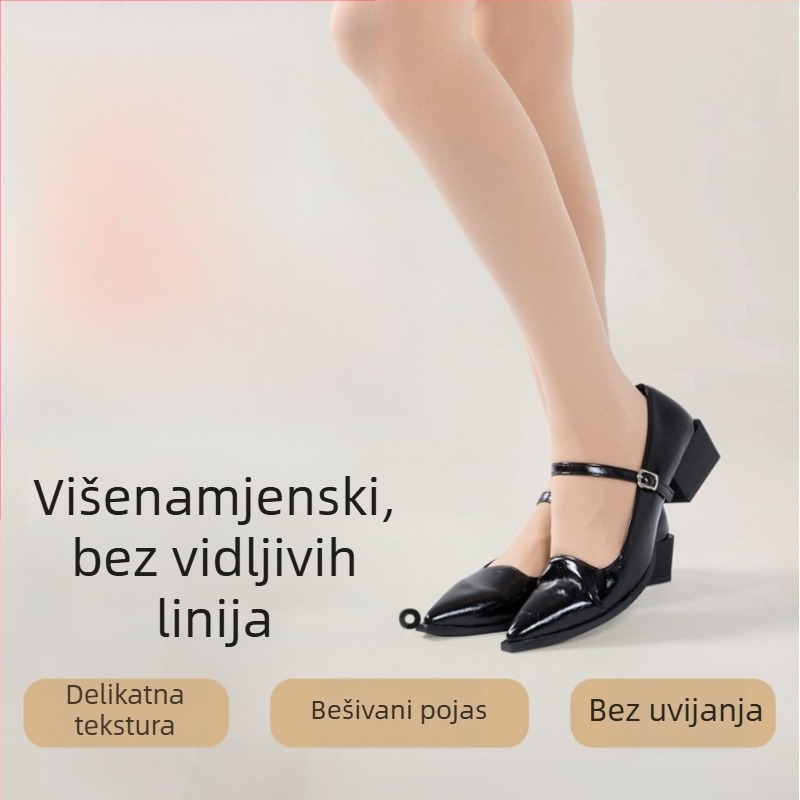 Najlon čarape 6509K, 360° bezšivne u pasu, unisex, prozračna oblikovanje, 90–95% najlon, srednja gustoća