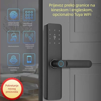 Model 009: Pametna brava s otiskom prsta i lozinkom za drvena vrata — aluminijska legura, za unutarnja vrata